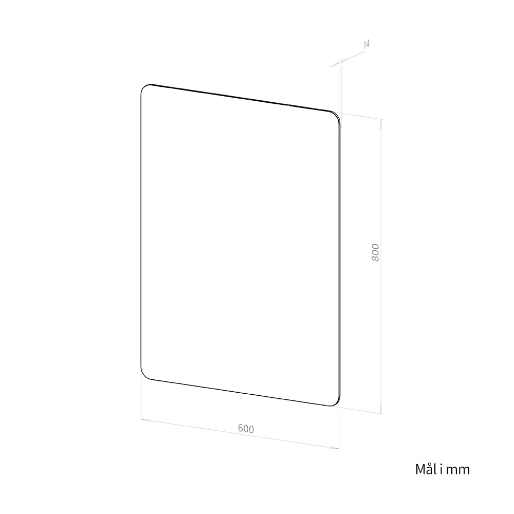 Rektangulært Speil 60x80 cm