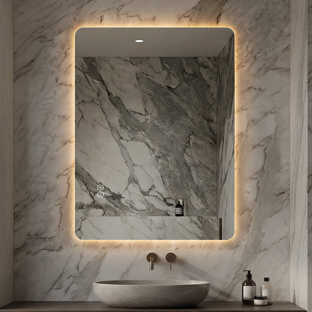 Rektangulært Speil med LED-lys og Antidugg 60x80 cm
