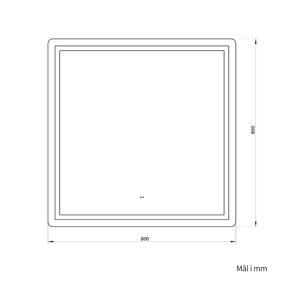 Kvadratisk Speil med Frontlight LED-lys og Antidugg 80x80 cm