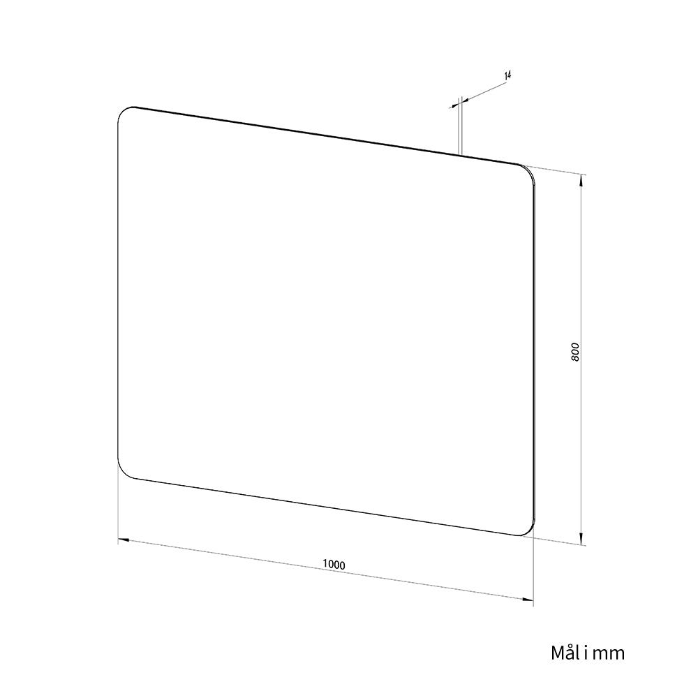 Rektangulært Speil 100x80 cm