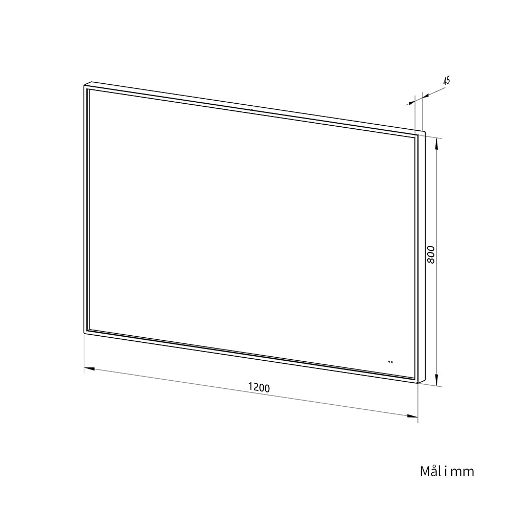 Rektangulært Speil med LED-lys i Ramme og Antidugg 120x80 cm, Gull Ramme