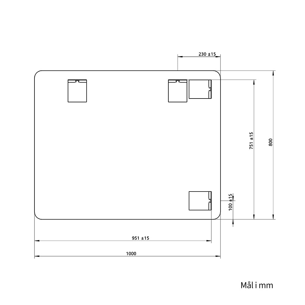 Rektangulært Speil 100x80 cm