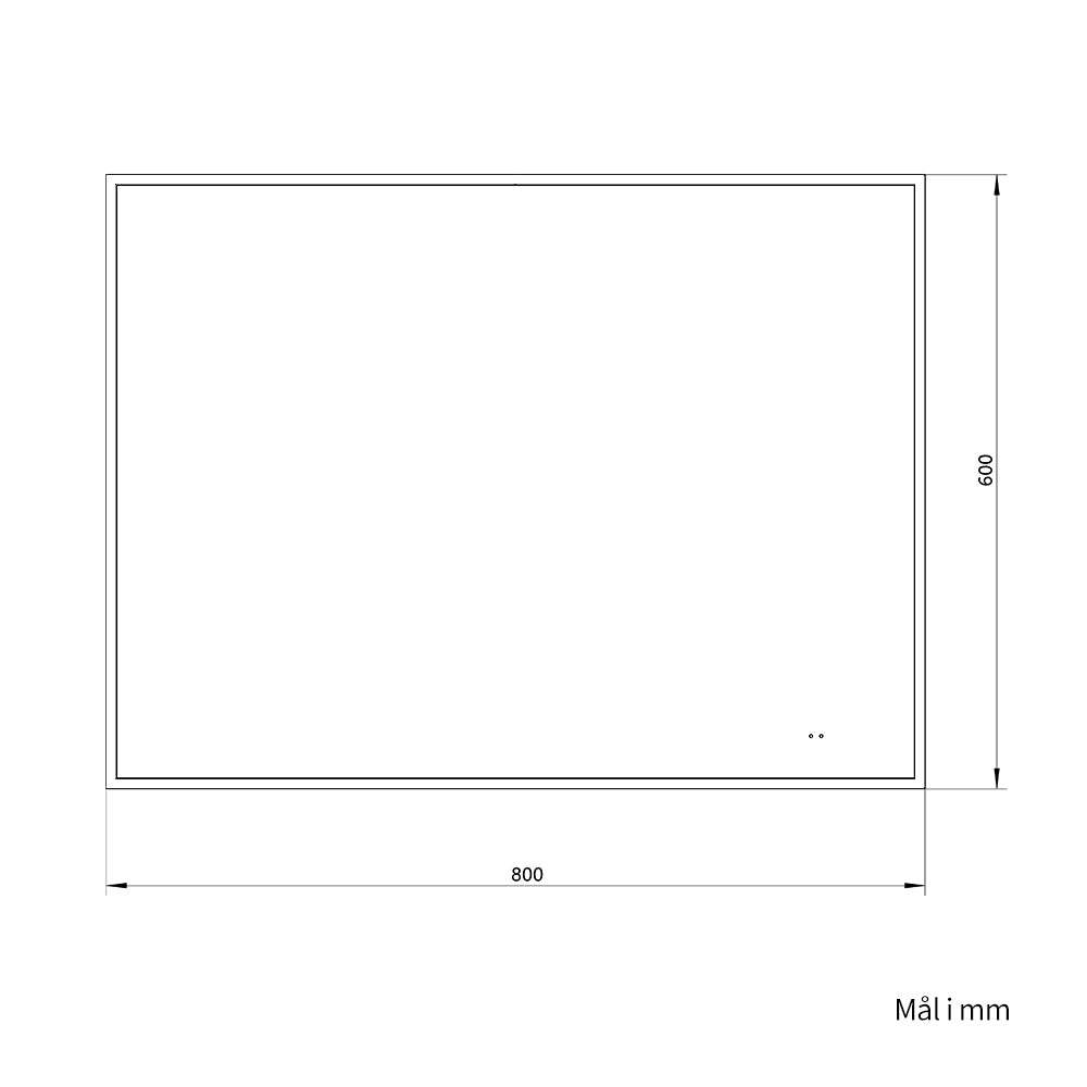Rektangulært Speil med LED-lys i Ramme og Antidugg 80x60 cm, Gull Ramme
