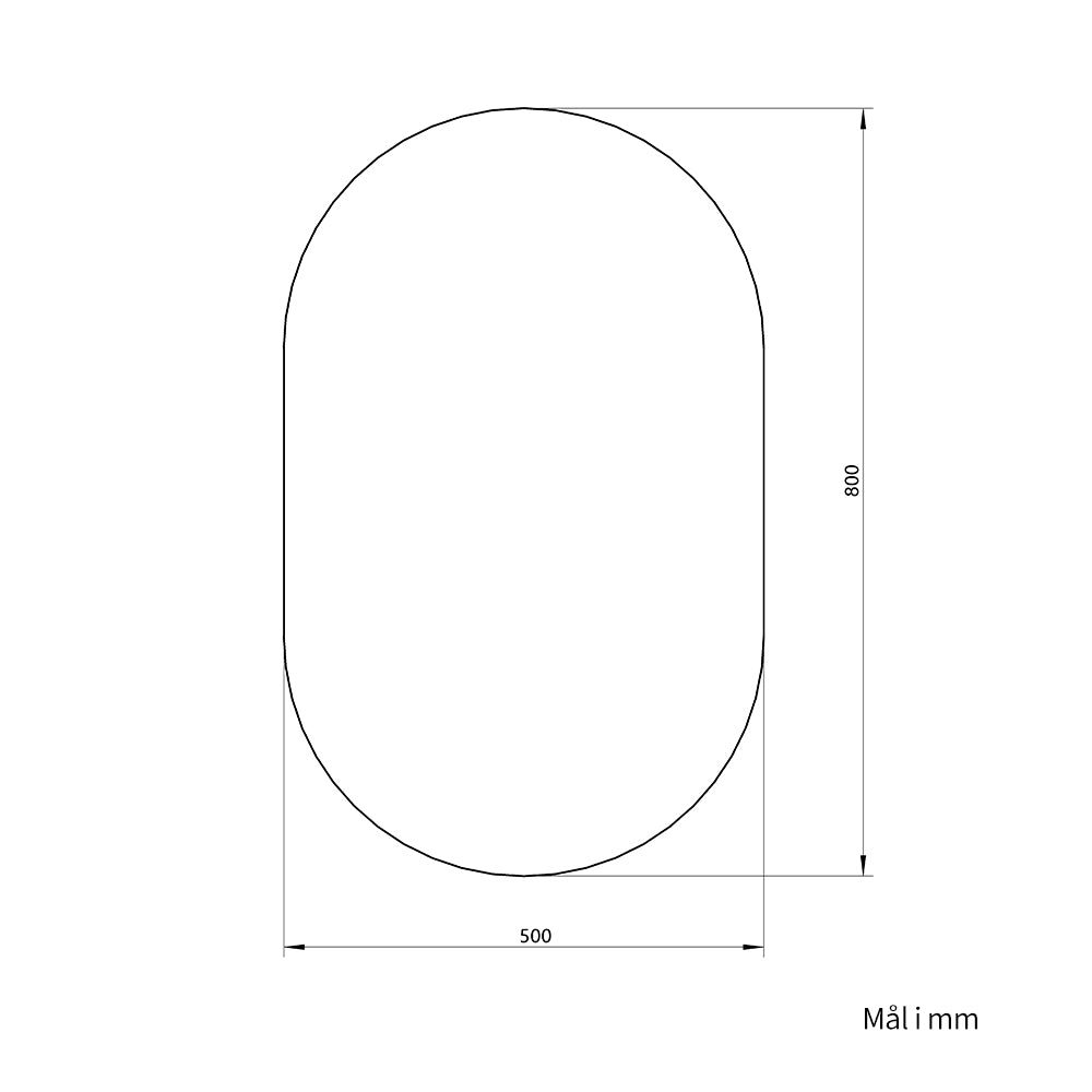 Oval Speil 50x80 cm