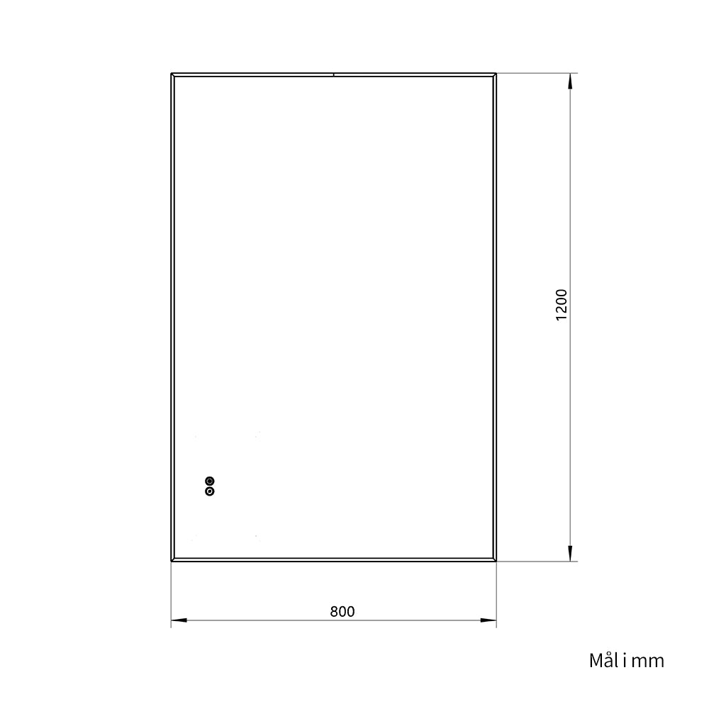 Rektangulært Speil med LED-lys og Antidugg 80x120 cm - Gull ramme 90º