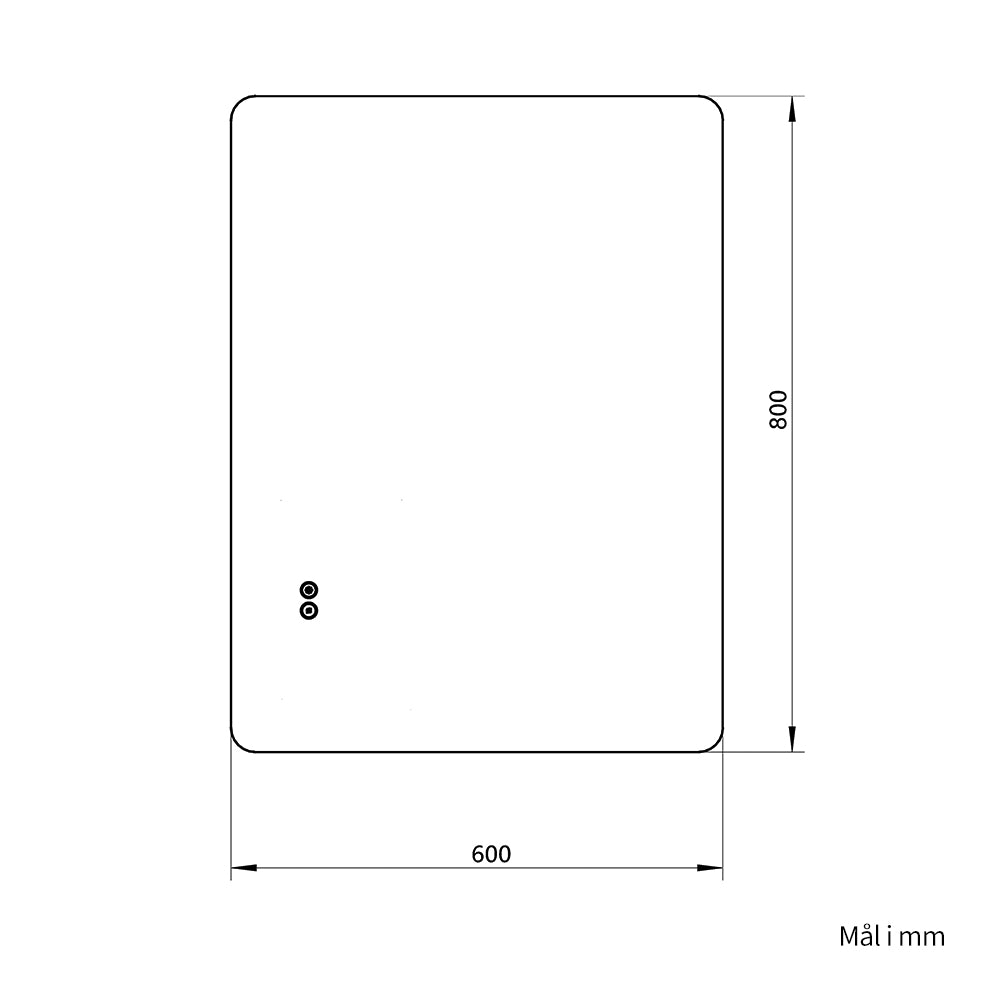 Rektangulært Speil med LED-lys og Antidugg 60x80 cm