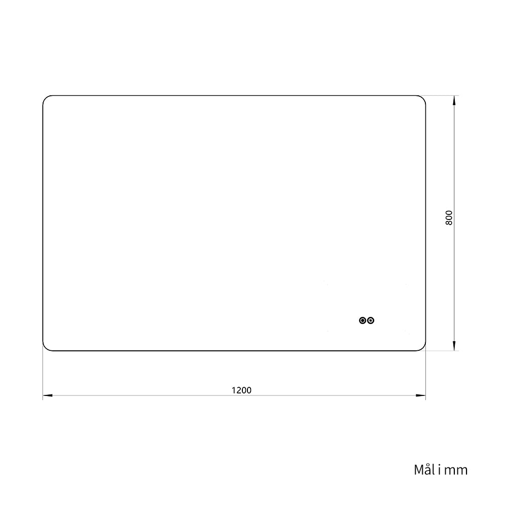 Rektangulært Speil med LED-lys og Antidugg 120x80 cm