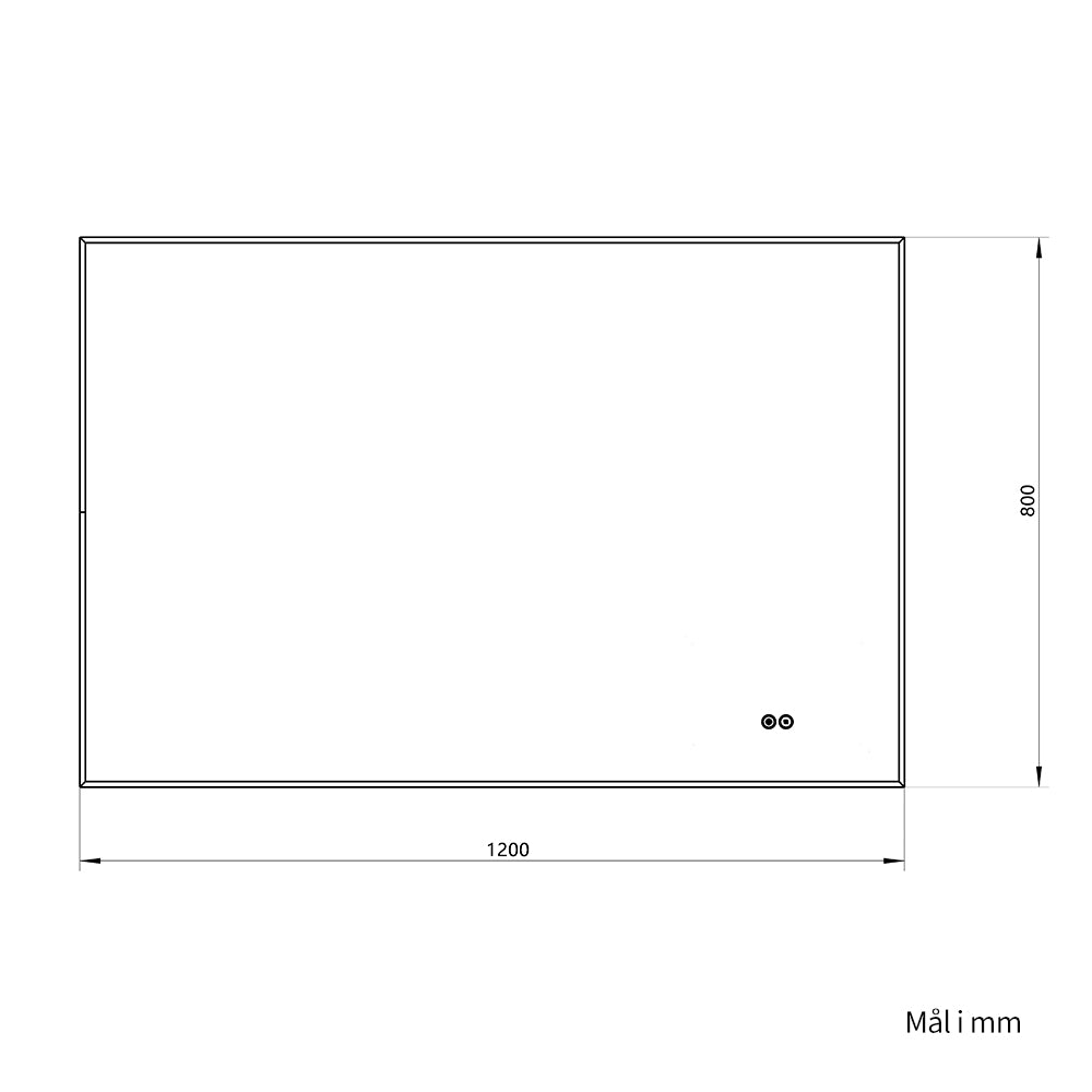 Rektangulært Speil med LED-lys og Antidugg 120x80 cm - Gull ramme 90º