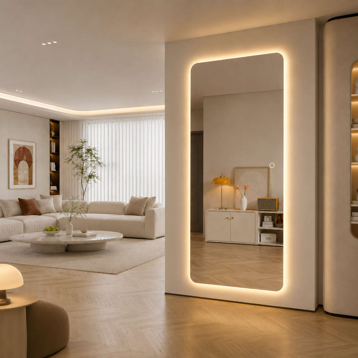 Helfigur Speil med LED-lys 70x170 cm