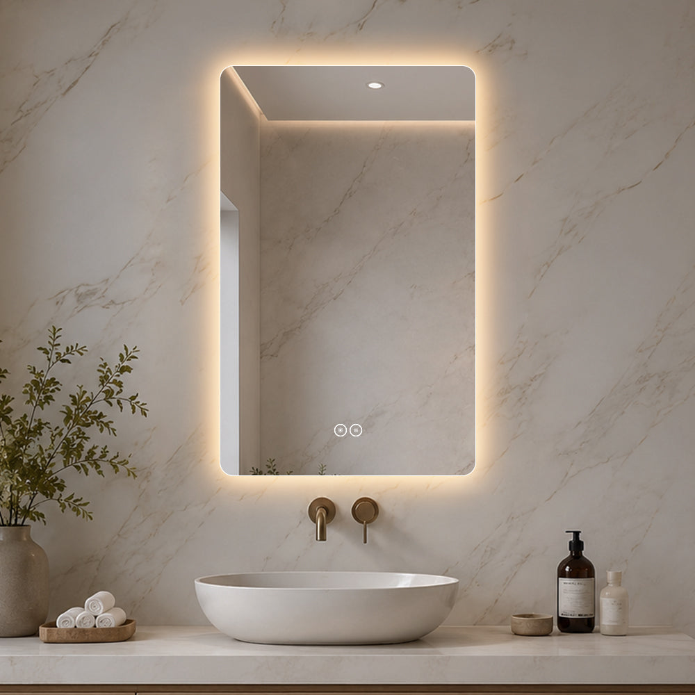 Rektangulært Speil med LED-lys og Antidugg 50x80 cm
