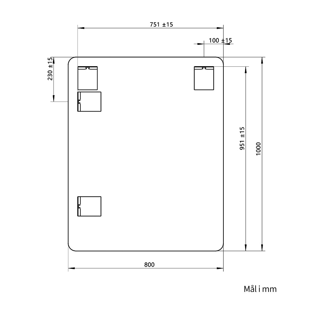 Rektangulært Speil 80x100 cm