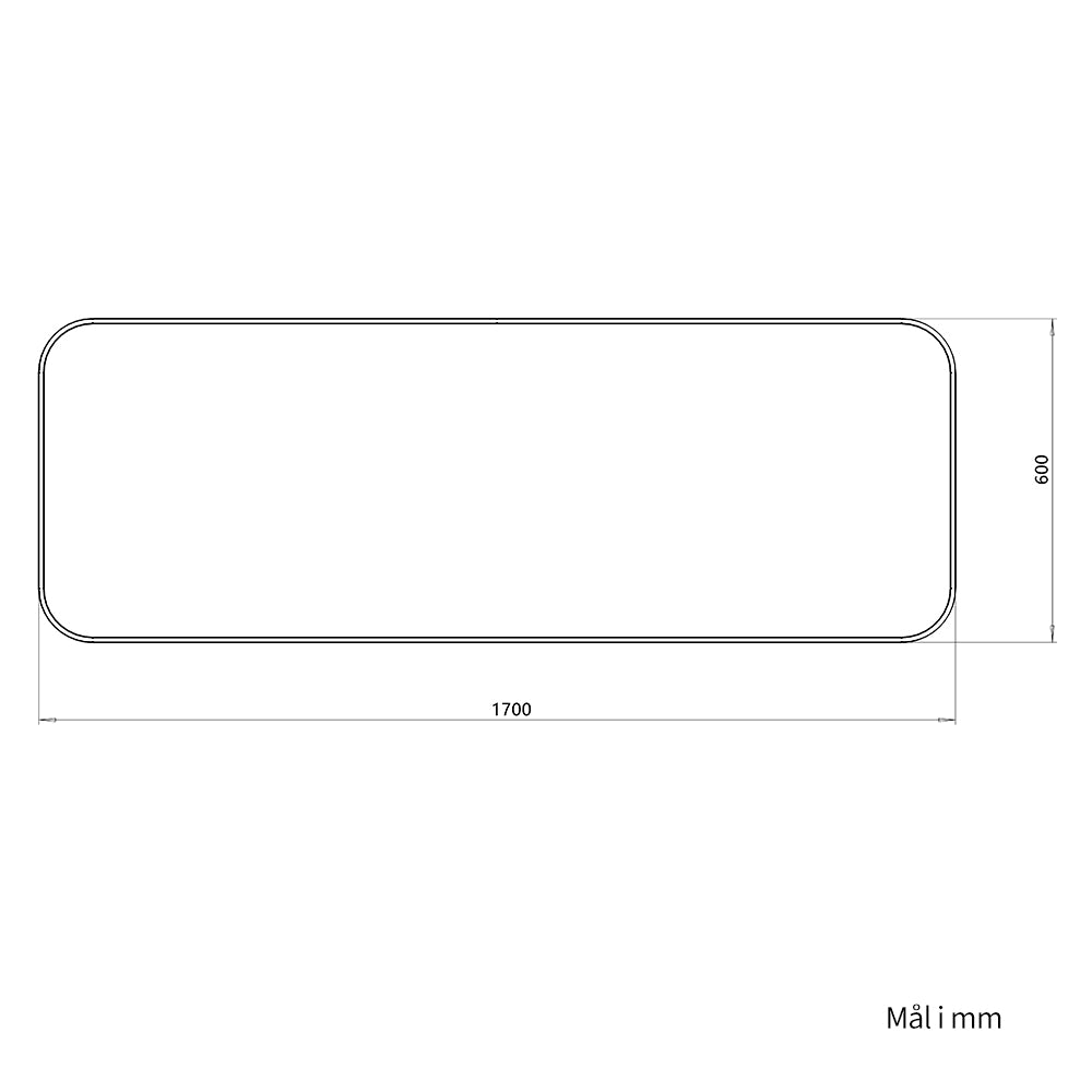 Stort Speil 170x60 cm - Gull ramme
