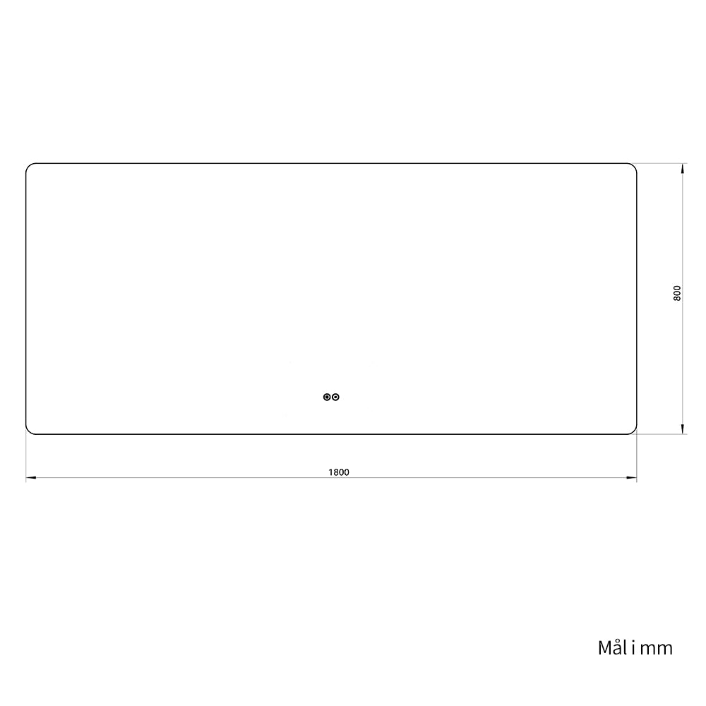 Rektangulært Speil med LED-Lys og Antidugg 180x80 cm