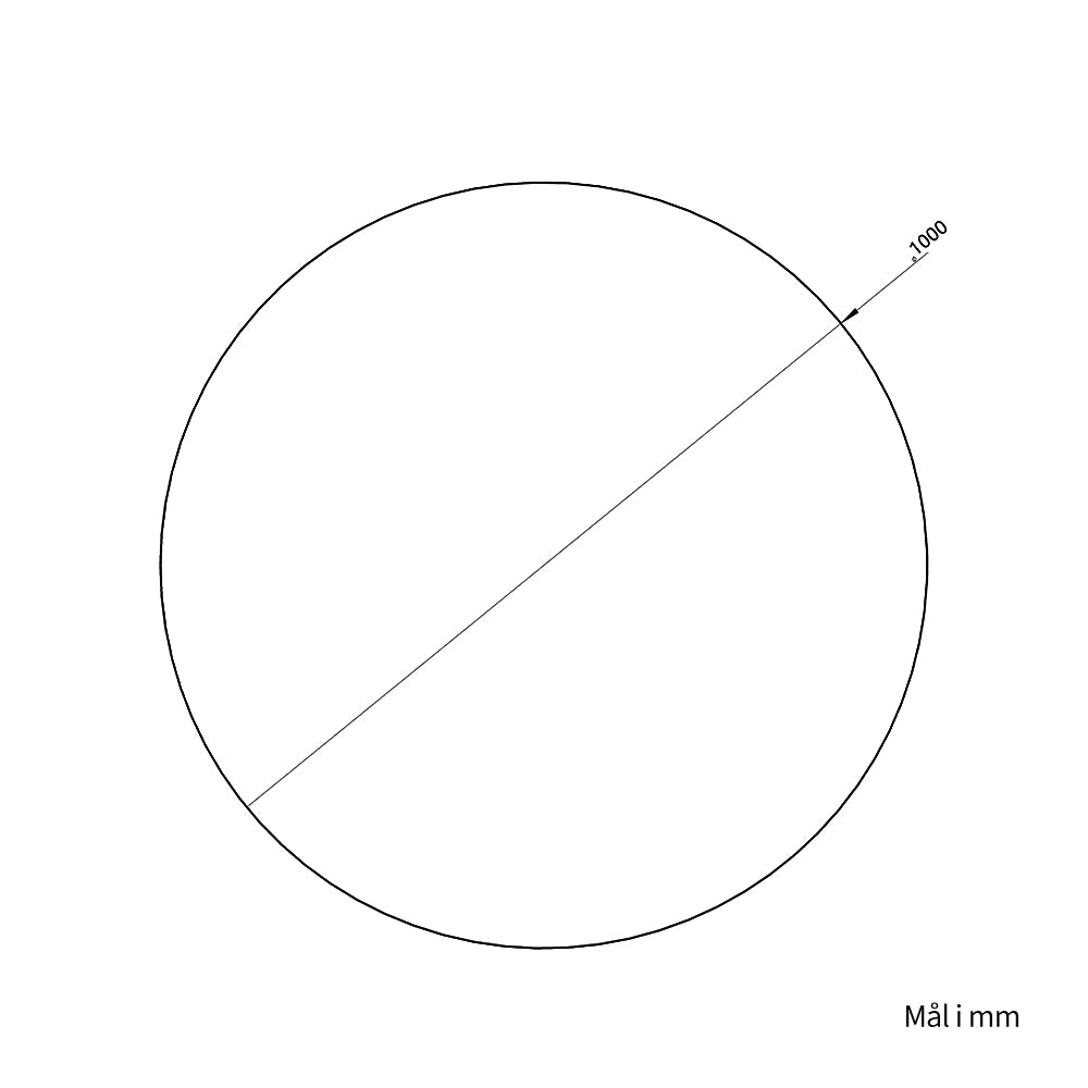 Rundt speil Ø100 cm