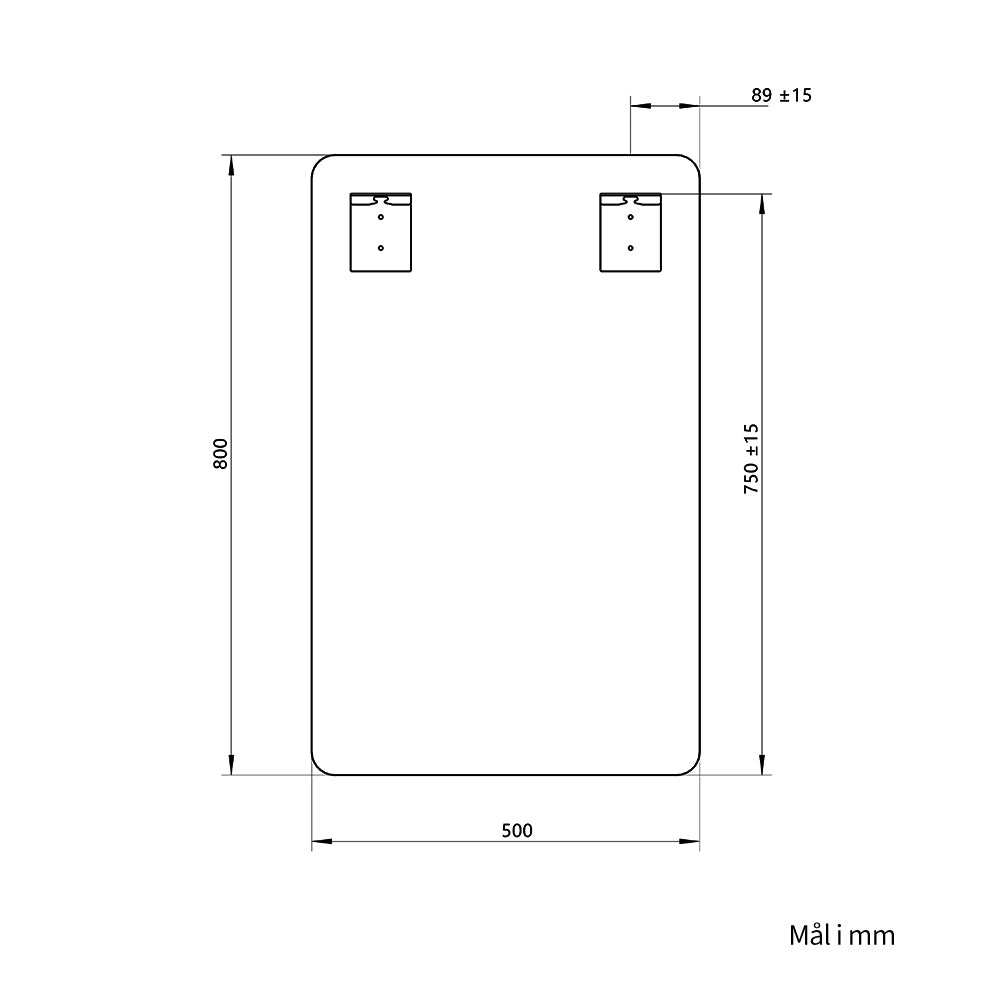 Rektangulært Speil 50x80 cm