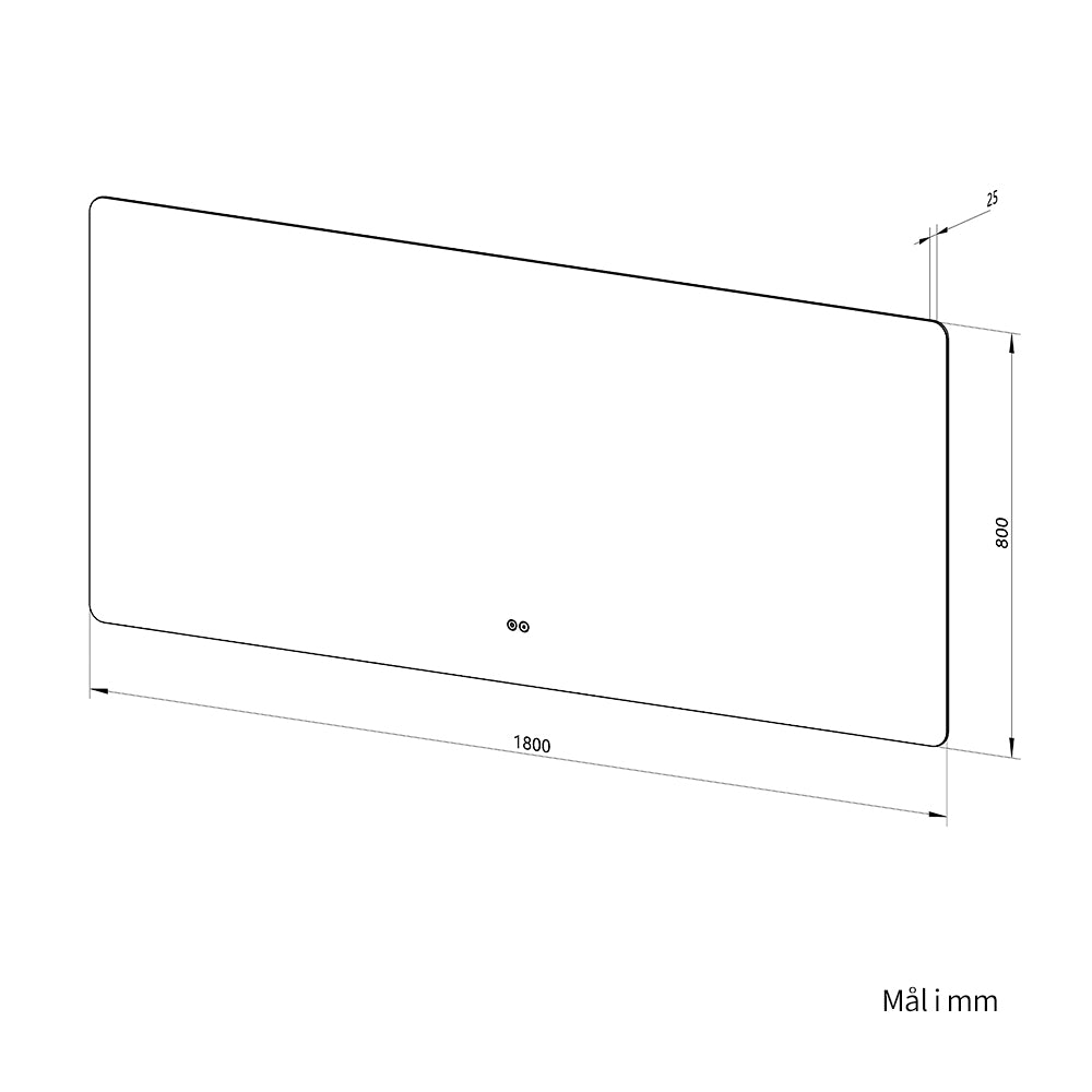 Rektangulært Speil med LED-Lys og Antidugg 180x80 cm