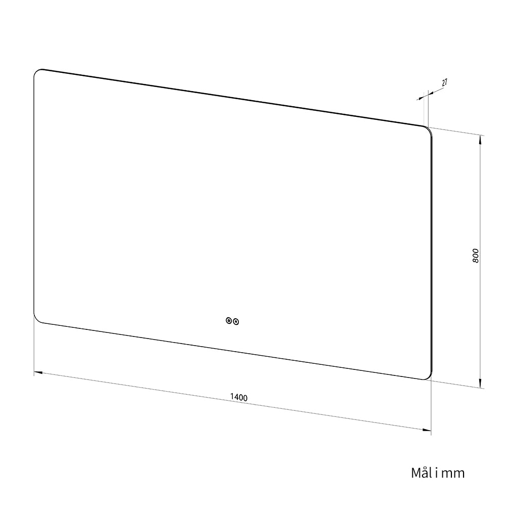 Rektangulært Speil med LED-lys og Antidugg 160x80 cm