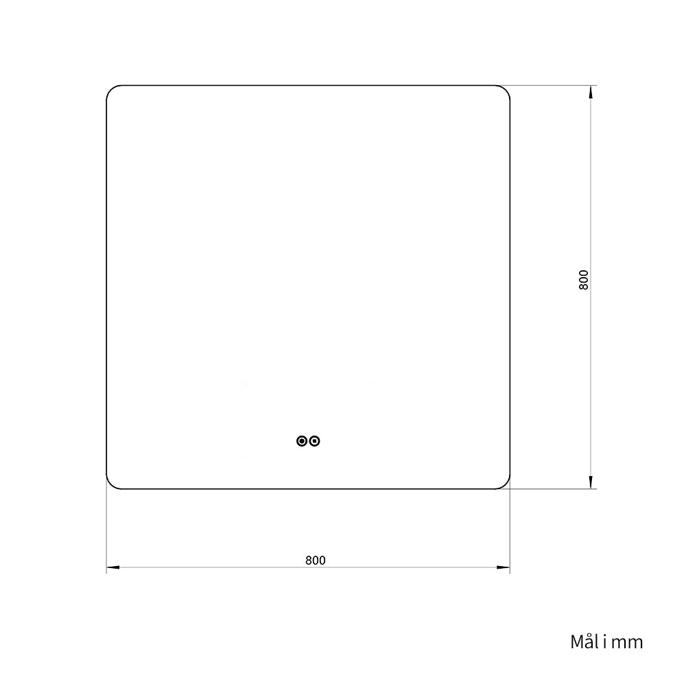 Kvadratisk speil med LED-lys og Antidugg 80x80 cm
