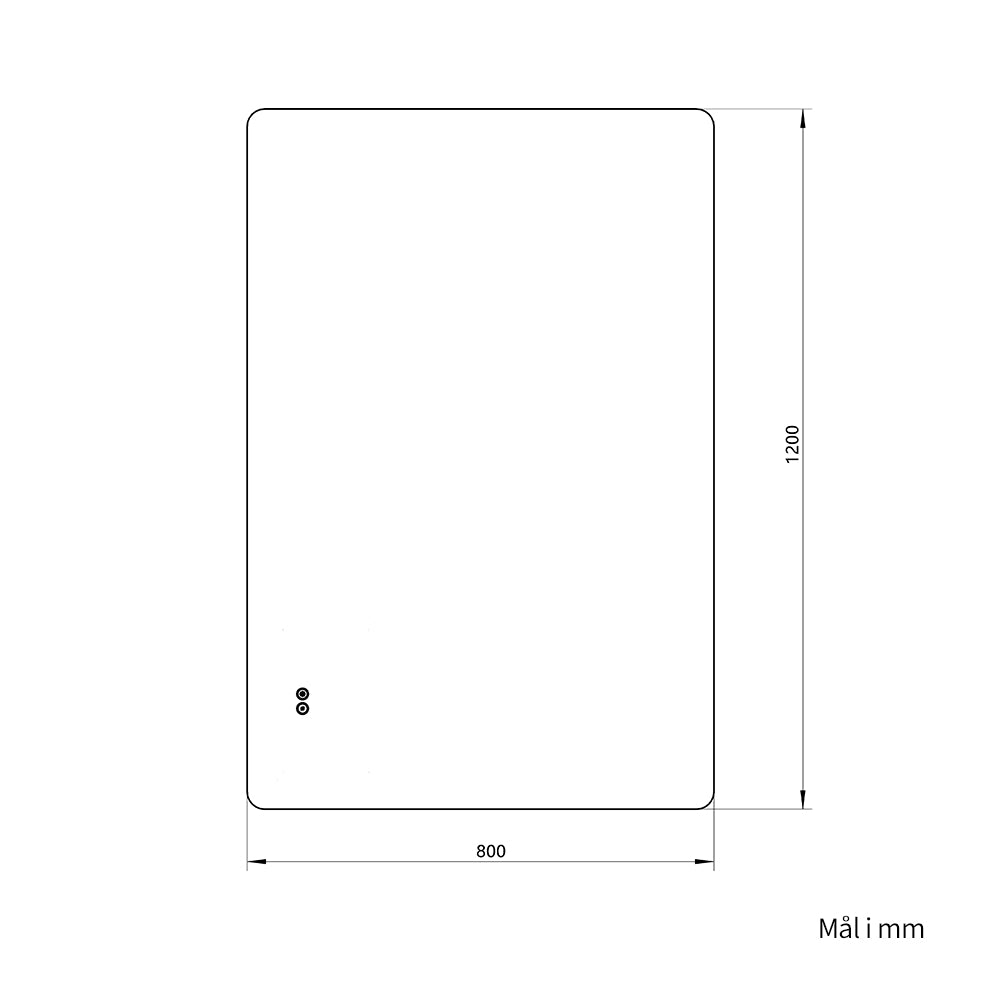 Rektangulært Speil med LED-lys og Antidugg 80x120 cm