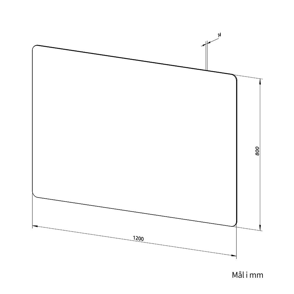 Rektangulært Speil 120x80 cm
