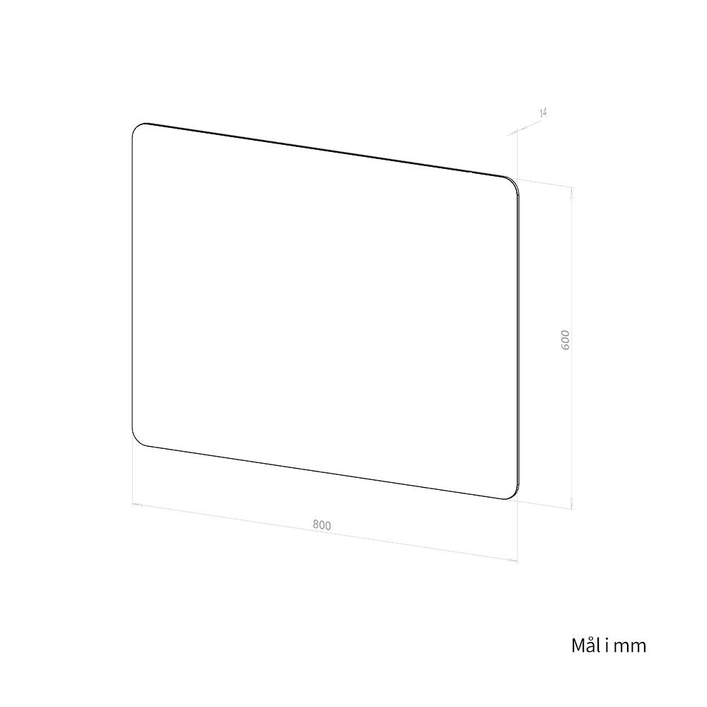 Rektangulært Speil 80x60 cm