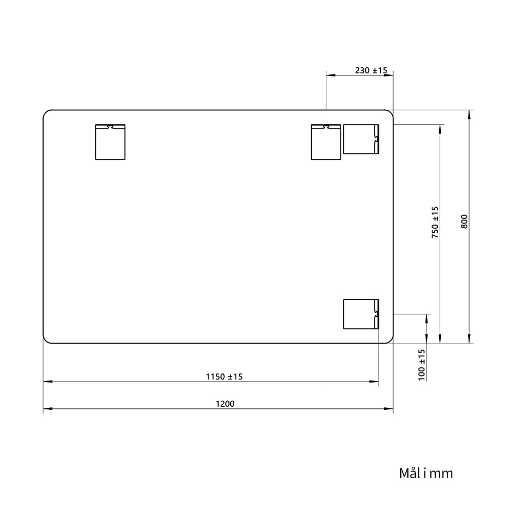Rektangulært Speil 120x80 cm