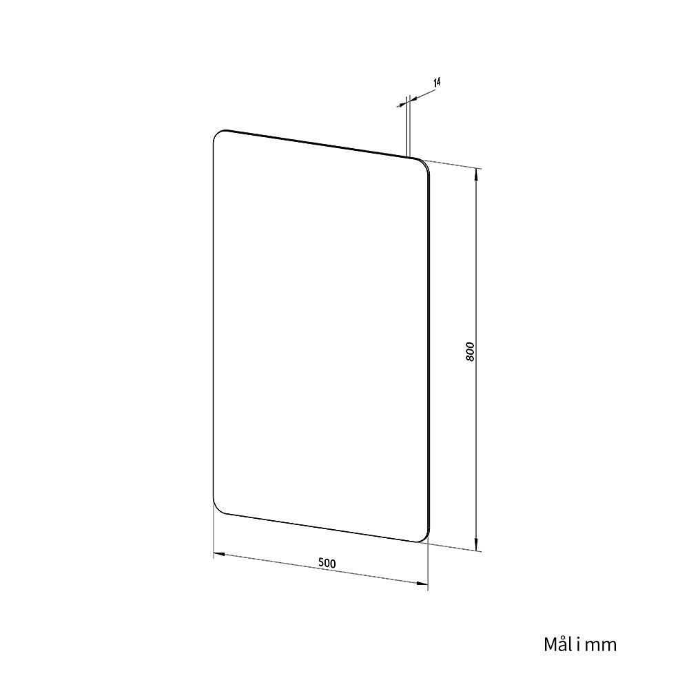 Rektangulært Speil 50x80 cm