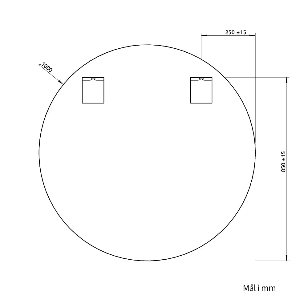 Rundt speil Ø100 cm