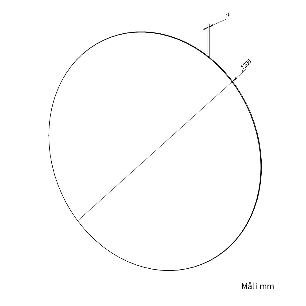 Rundt speil Ø120 cm
