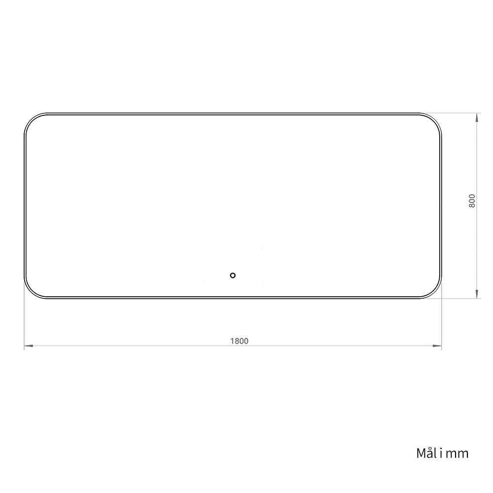 Rektangulært Speil med LED-Lys 180x80 cm - Gull ramme