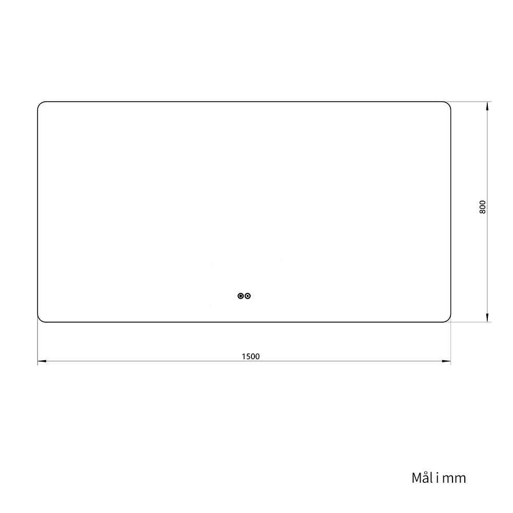 Rektangulært Speil med LED-lys og Antidugg 150x80 cm