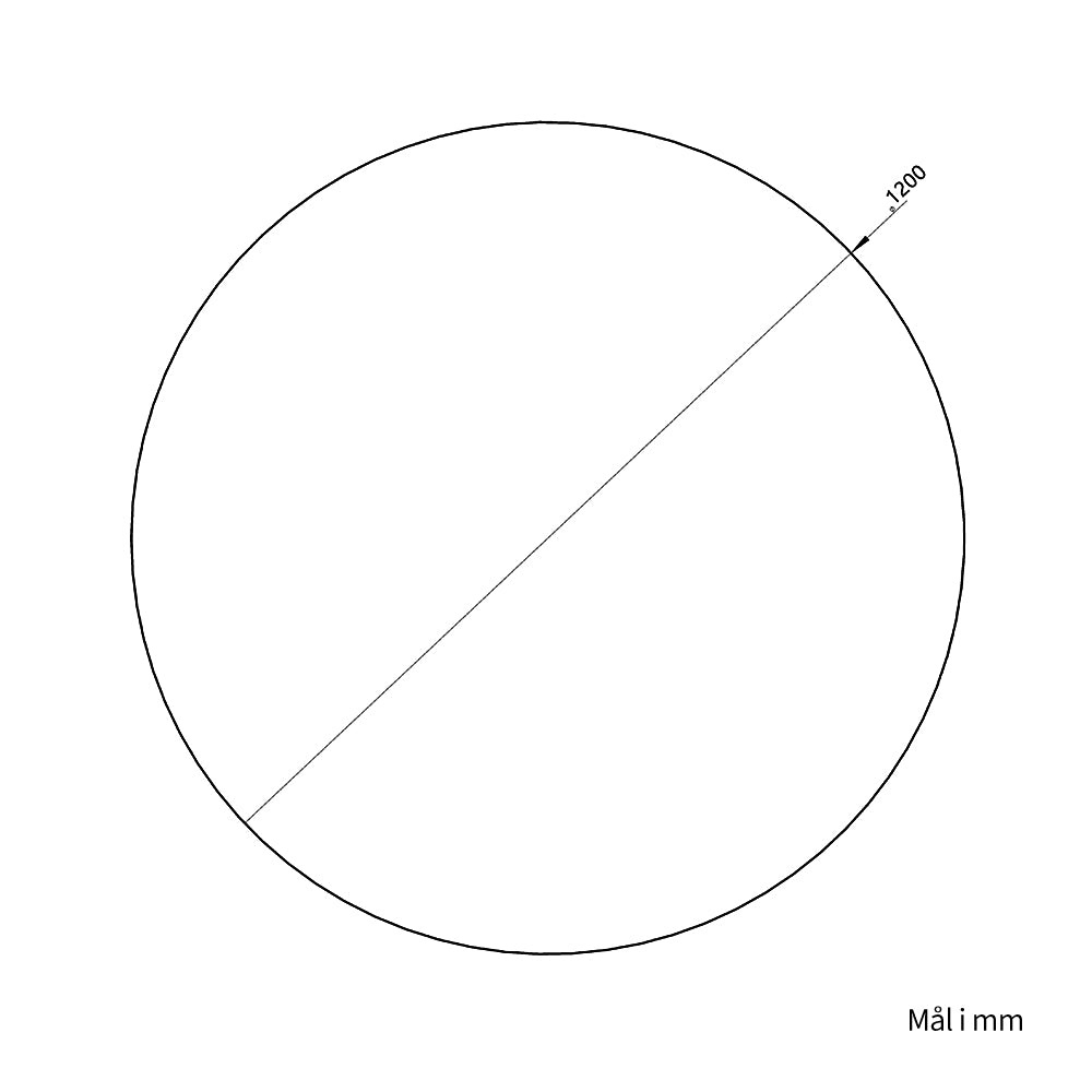 Rundt speil Ø120 cm