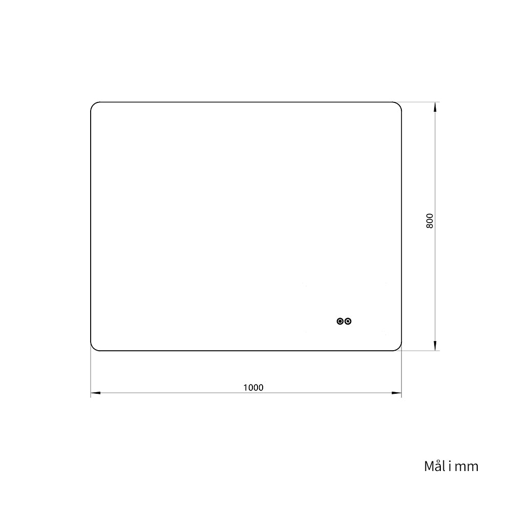 Rektangulært Speil med LED-lys og Antidugg 100x80 cm