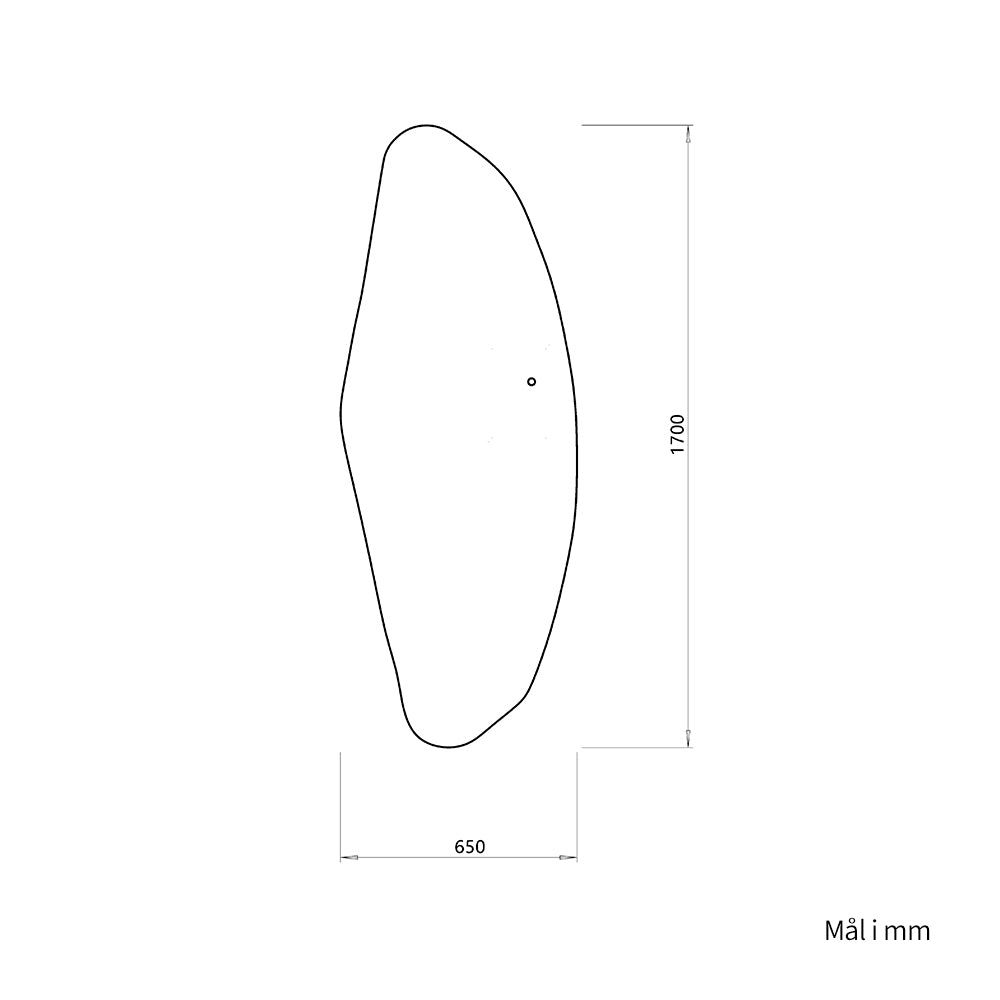 Organisk Helfigur speil med LED-lys til vegg 65x170 cm