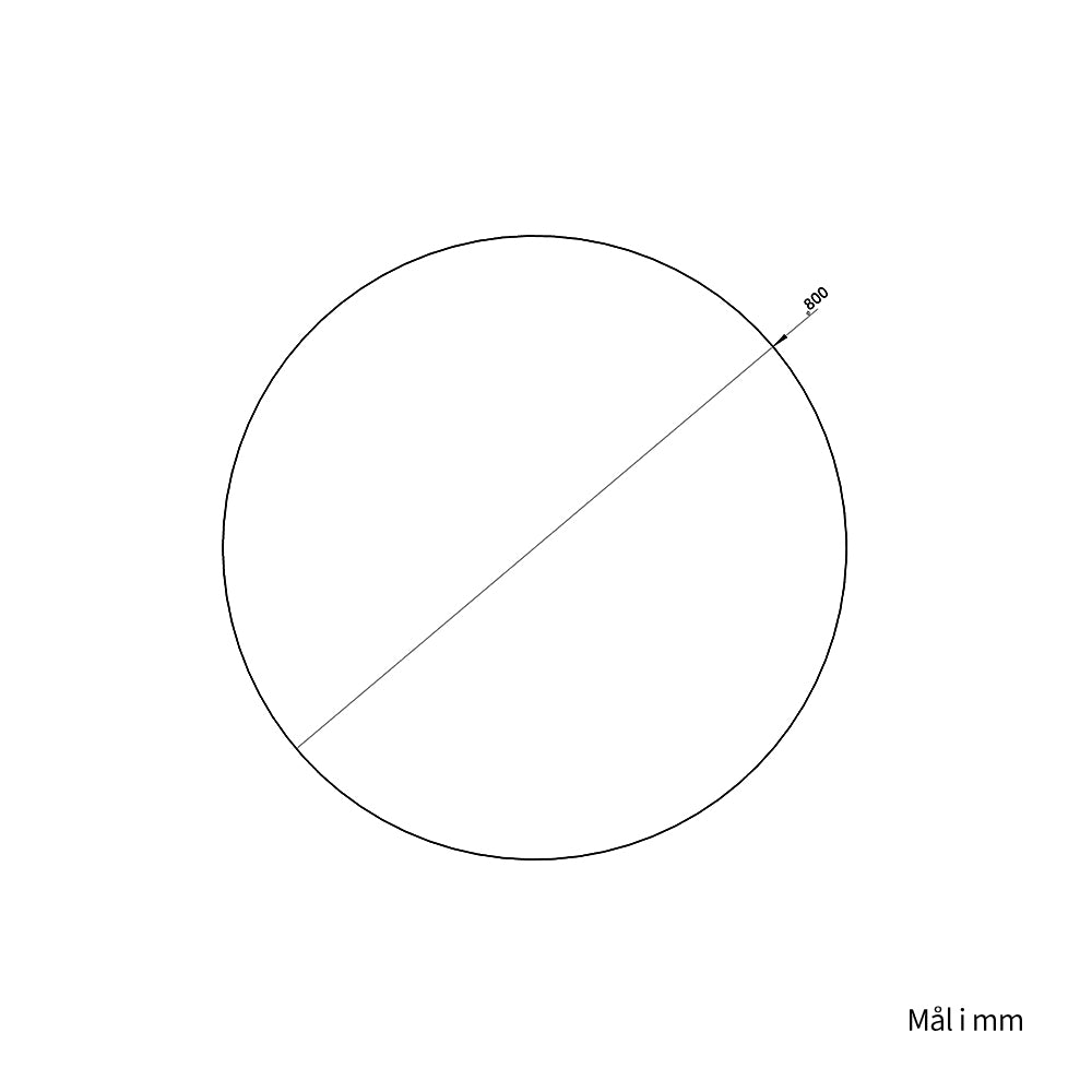 Rundt speil Ø80 cm