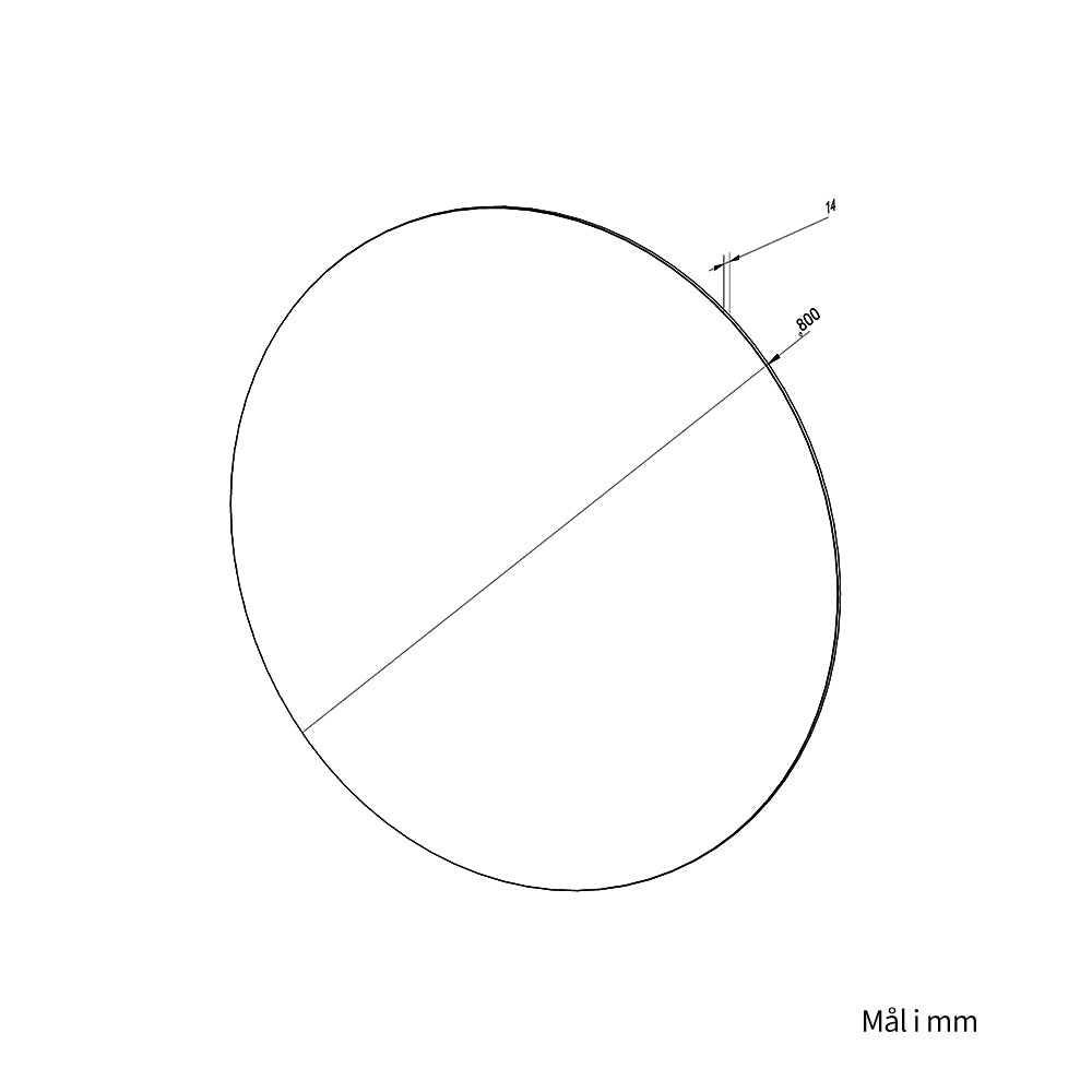 Rundt speil Ø80 cm
