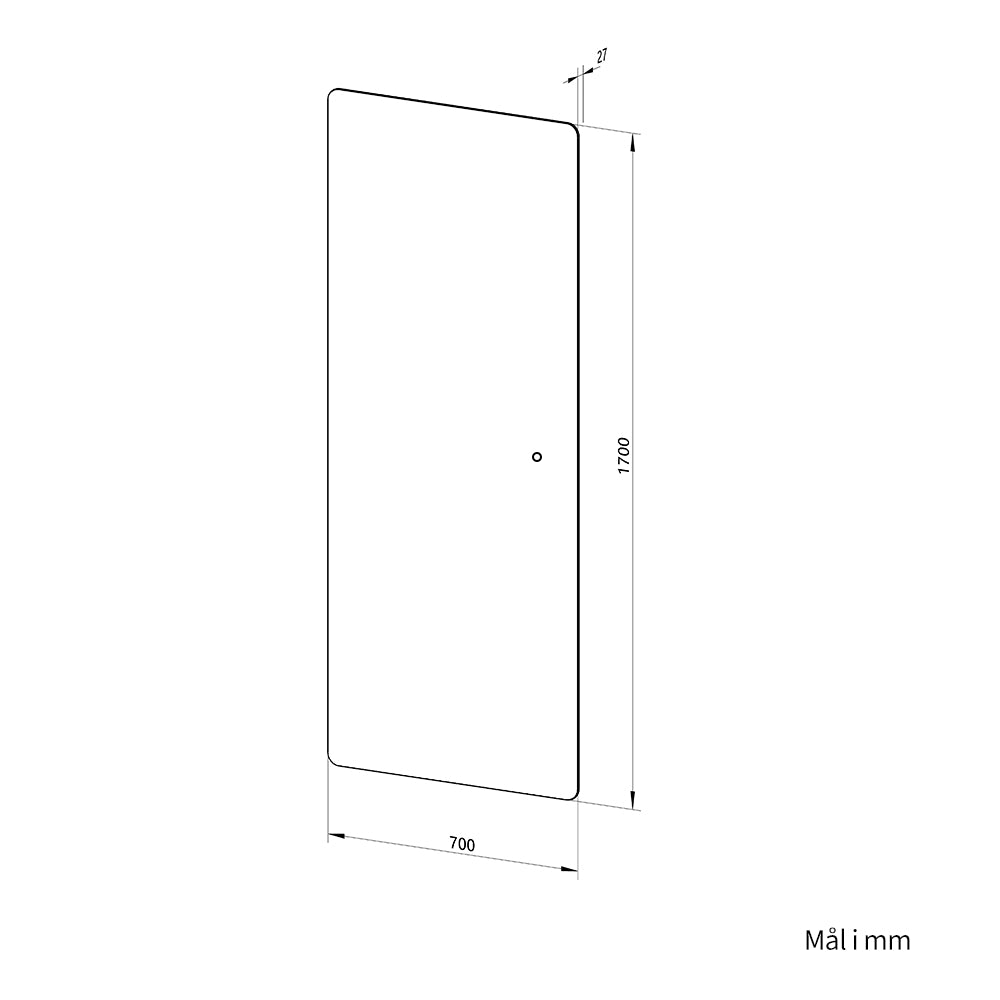 Helfigur Speil med LED-lys 70x170 cm