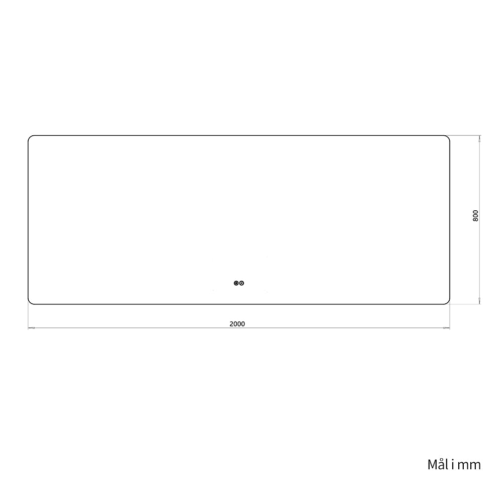 Rektangulært Speil med LED-Lys og Antidugg 200x80 cm
