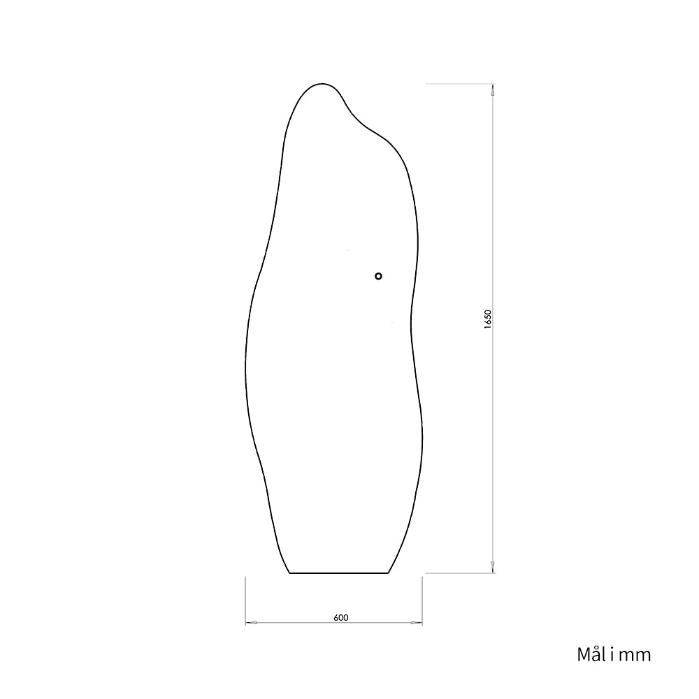 Organisk Helfigur speil med LED-lys til Vegg 60x165 cm