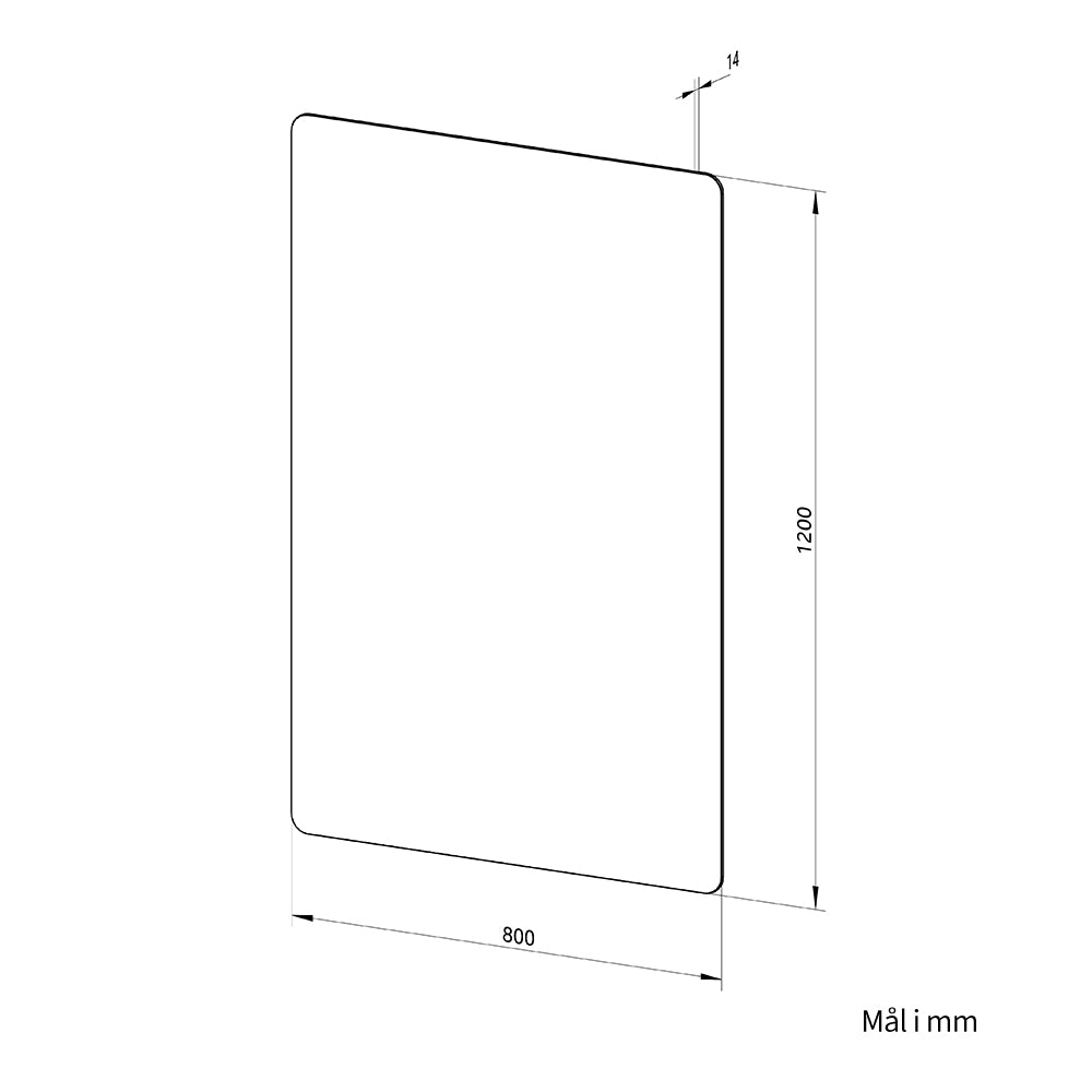 Rektangulært Speil 80x120 cm