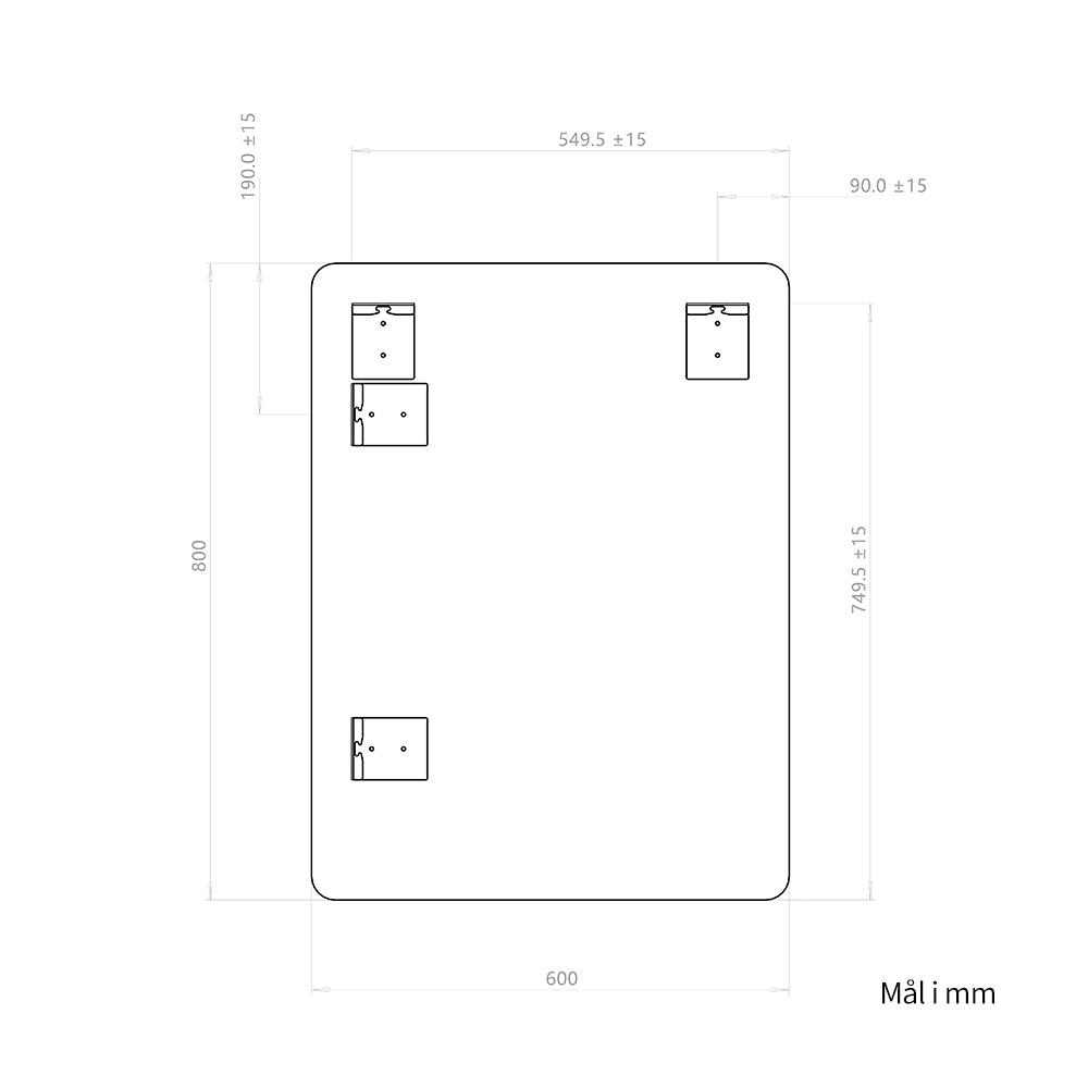 Rektangulært Speil 60x80 cm