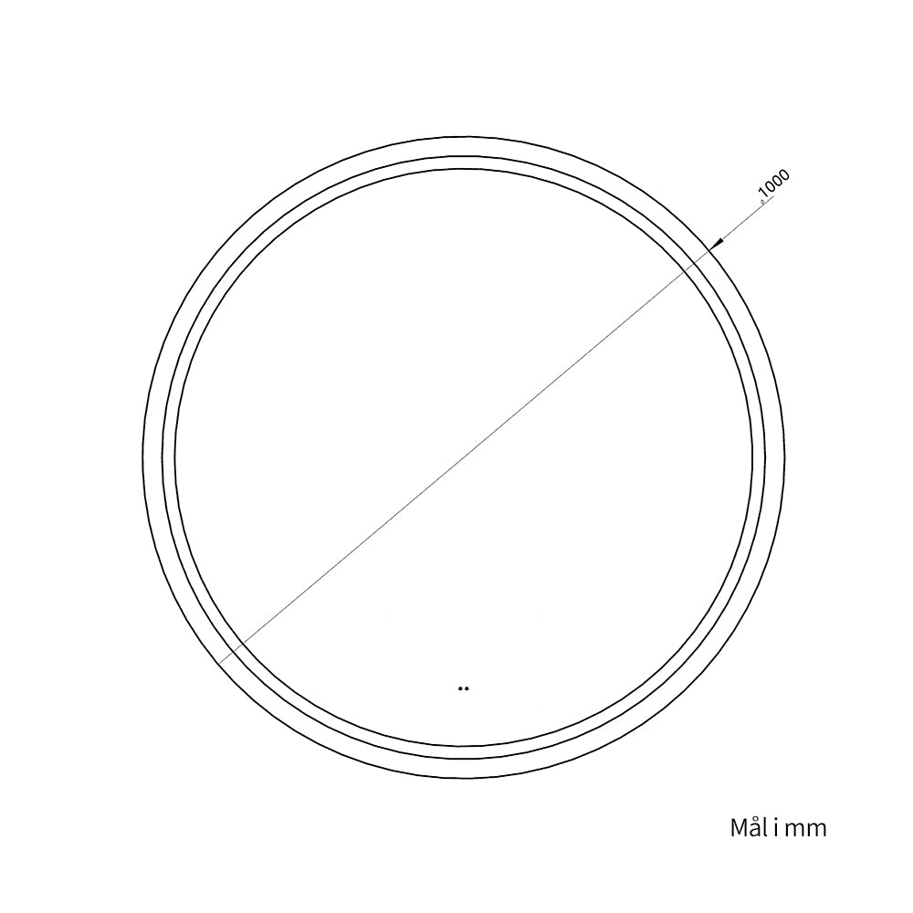 Rundt Speil med Frontlight LED-lys og Antidugg Ø100 cm