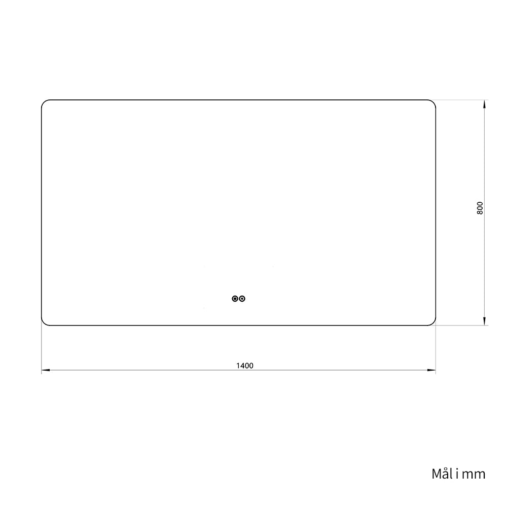 Rektangulært Speil med LED-lys og Antidugg 160x80 cm