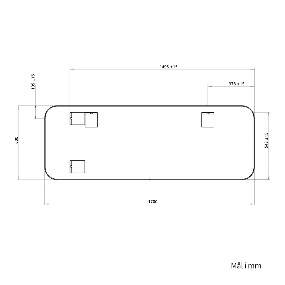 Stort Speil 170x60 cm - Gull ramme