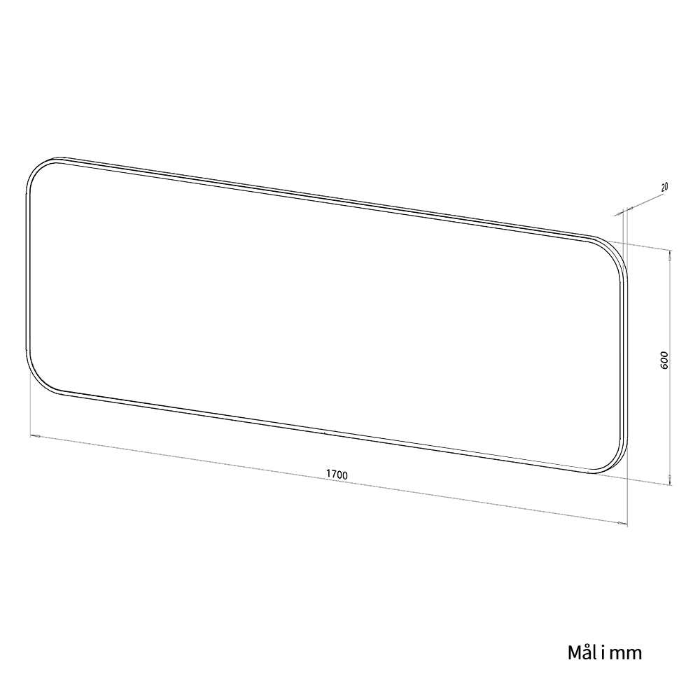 Stort Speil 170x60 cm - Gull ramme